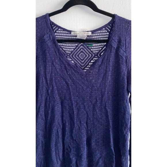 SOLD - American Rag Boho navy crochet top - Picture 4 of 5